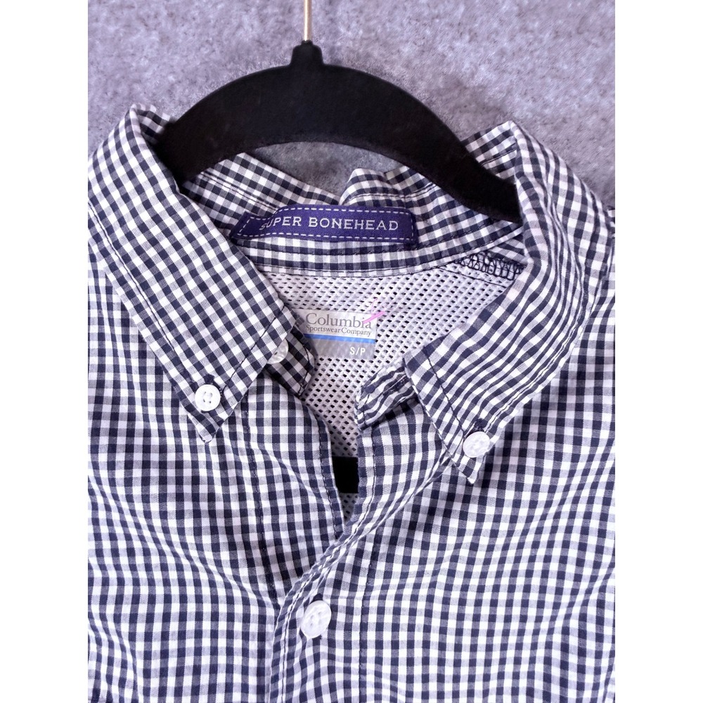 Columbia PFG Super Bonehead Shirt Mens Small Auburn Tigers Gingham Fishing Blue - Picture 6 of 14